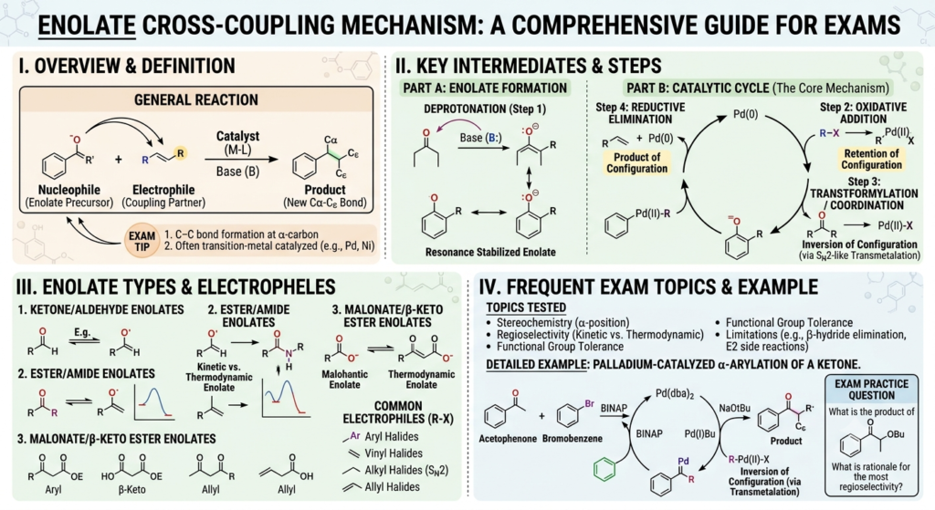 which of the following cross couplings of an enolate